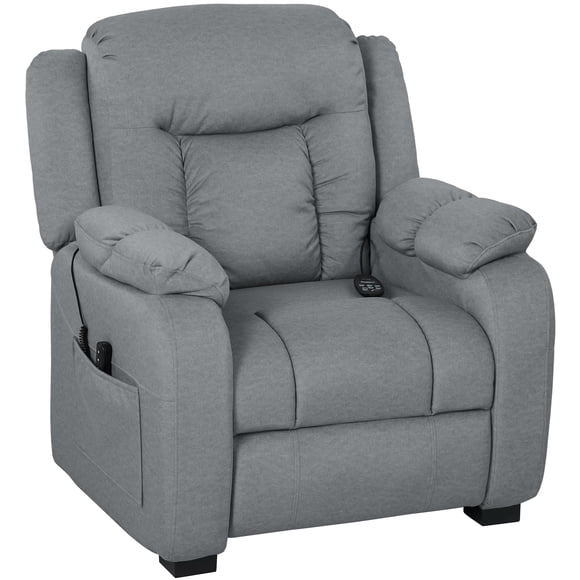 CoSoTower Massage Recliner Chair with Quiet Brushless Motor Pet-Friendly Fabric Power Recliner with 2 Memory Positions Grey