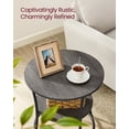 thumbnail image 3 of VASAGLE Side Table, 2-Tier Round End Table, Nightstand with Steel Frame for Small Spaces, Living Room, Bedroom, Misty Gray and Ink Black, 3 of 5