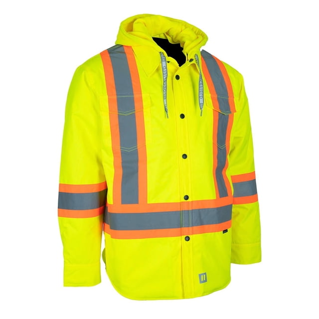 Forcefield Hi-Vis Hoodie Shacket With Detachable Hood