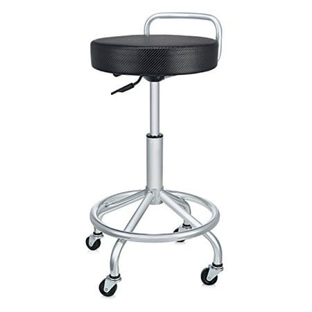 Seville Classics UltraHD Cushioned Seat Height Adjustable Pneumatic Heavy-Duty Commercial-Grade Work Stool, 14", Black