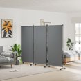 thumbnail image 2 of Outsunny Room Divider with Wheels, 6ft Folding Privacy Screen, Dark Grey, 2 of 10