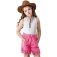 thumbnail image 2 of RIJOPUTY Shorts de Soccer pour Filles 10-12 Shorts de Danse Jeans Évasés pour Ados Shorts à Carreaux Rouges Shorts d'Entraînement Sans Coutures, Rose Vif 9-10 Ans, 2 of 4