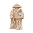 thumbnail image 1 of ‌WOLLED Boys Girls Kids Plush Fleece Robe Toddler Hooded Solid Color Sleepwear 1-12 Years‌, 1 of 7
