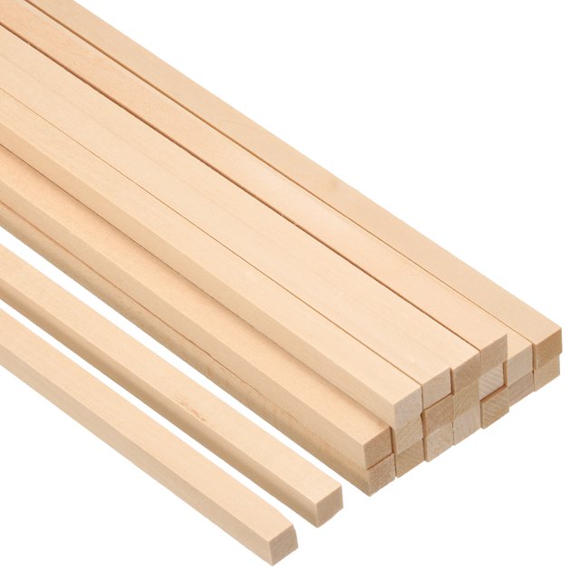 Unique Bargains 3/8 Inch Dowel Rods Wood Sticks 10 Inch Long Square Wooden Dowels 20 Pcs