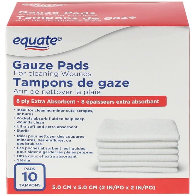 Equate Tampons de Gaze, 2 Pouces x 2 Pouces
