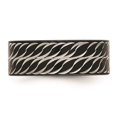 thumbnail image 3 of Bague Anneau pour Hommes Ou Femmes en Acier Inoxydable Plaqué Noir à Taille Diamant, 3 of 5
