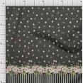 thumbnail image 1 of Soimoi Gray Poly Georgette Fabric Dot & Floral Panel Print Fabric by Yard 52 Inch Wide, 1 of 3