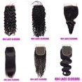 thumbnail image 1 of 4x4 Water Wave Closure Human Hair Extensions Brazilian Lace Closure Deep Curly Straight Body Wave Lace Closure Remy Human Hair Closure Perruques Extensions de cheveux humains, 1 of 6