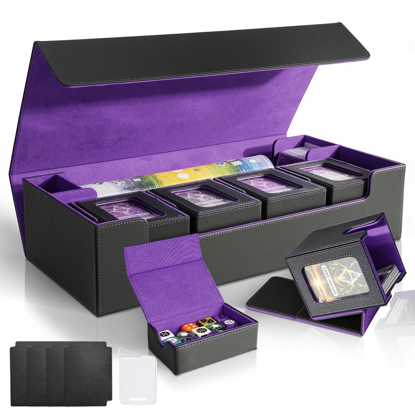 Jaffzora Card Deck Box for MTG Commander, Large 6 in 1 Card