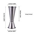 thumbnail image 4 of XZNGL 304 Stainless Steel Ounce Glass Wine Measurer Double Head Cocktail Glass 30/60ML, 4 of 9