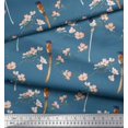 thumbnail image 3 of Soimoi Rayon Fabric Leaves,Floral & Paradise Flycatcher Bird Decor Fabric Printed Yard 42 Inch Wide, 3 of 3