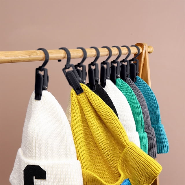 Crochet-pince Pivotant en Plastique Super Solide à Rotation 360° pour Lessive, Serviettes, Rideaux, Chapeaux et Équipement de Plage