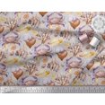 thumbnail image 3 of Soimoi Grey polyester Crepe Fabric Crab,Shell & Coral Ocean Print Fabric by Yard 42 Inch Wide, 3 of 3