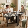 thumbnail image 2 of HOMCOM Table à Manger Pliable, Table Ovale à Abattants pour Cuisine, Noir, 2 of 10