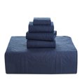 thumbnail image 4 of Clara Clark Home Quilt Set Bedspread - Ultra Soft Microfiber Embossed Grid Weave Pinsonic Lightweight - Quilted Comforter 5 Piece Bedding Set - 2 Pillow Shams, 2 Euro Shams - King, Navy Blue, 4 of 4