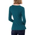 thumbnail image 3 of INSPIRE CHIC Women's V Neck Long Sleeve Ribbed Pullover Knitted Peplum Top, 3 of 7
