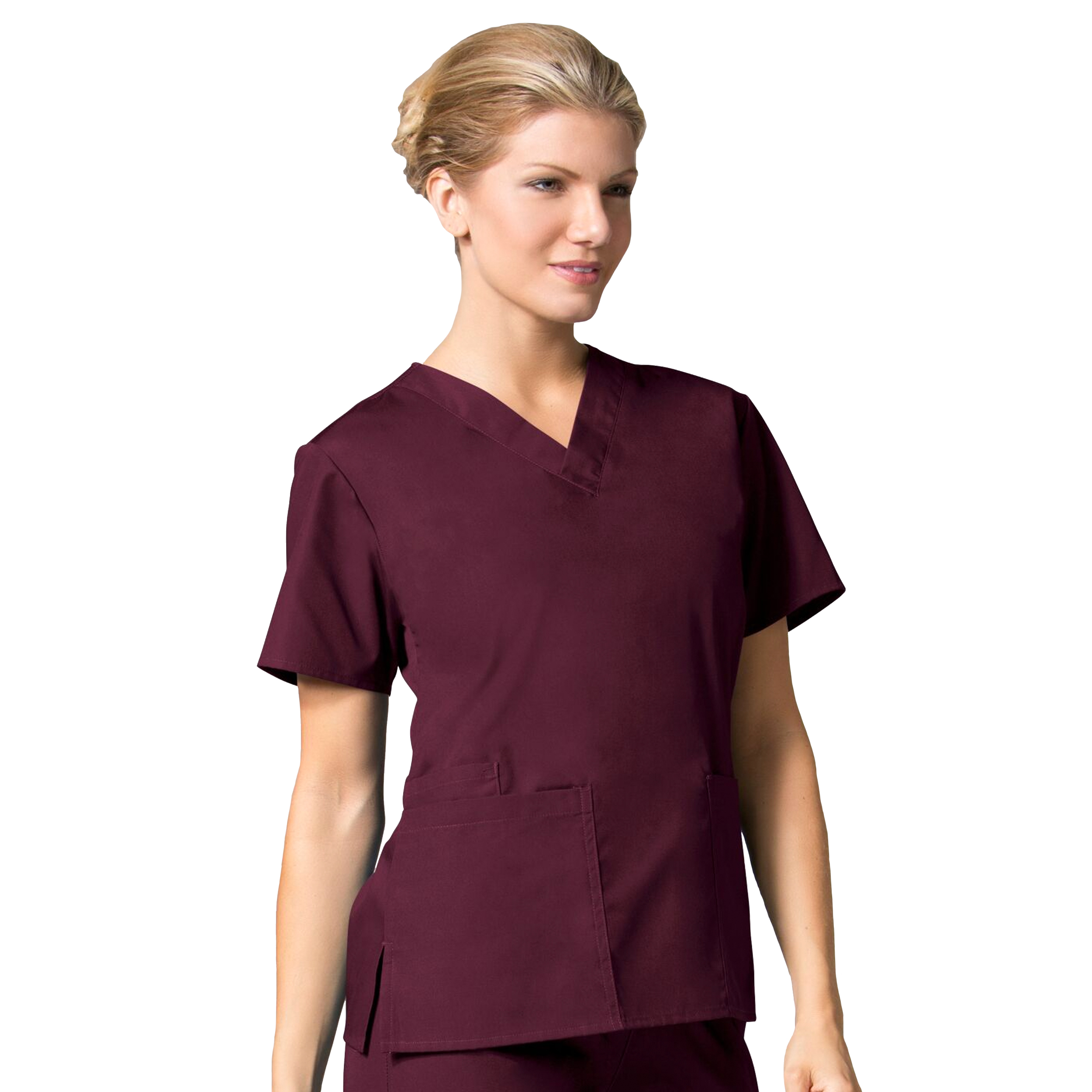 Core by Maevn Women's V-Neck Solid Scrub Top