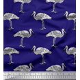 thumbnail image 1 of Soimoi Velvet Fabric Heron Block Print Fabric by Yard 58 Inch Wide, 1 of 3