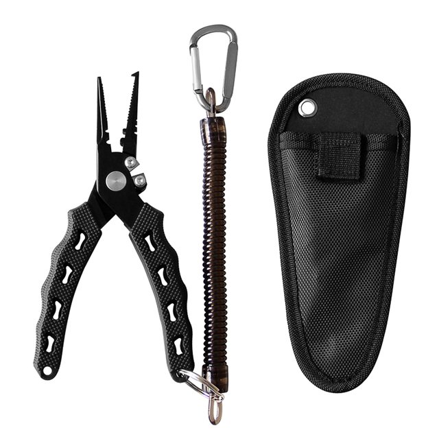 Portable Fishing Pliers Tungsten Blade Fishing Pliers Fishing Line Cutters Fishing Pilers with Missed Rope Storage Bag