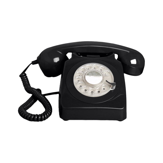Téléphone Vintage à Cadran Rotatif à l'Ancienne avec Recomposition Téléphone Rétro Noir
