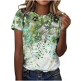 thumbnail image 2 of Économies du Printemps! CEHVOM T-Shirts Graphiques Floraux pour Femmes, T-Shirt à Manches Courtes Boho à Imprimé Paysage Floral pour Femmes, Col Rond Ample Décontracté d'Été Décontracté Ample Basique Confortable T-Shirts Boho Hauts 2023, 2 of 5