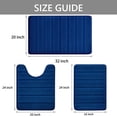 thumbnail image 2 of Semfri 3 Pcs Memory Foam Bathroom Mat Set Bathroom Rug Set Non Slip Absorbent Toilet Mat Set Comfortable Soft Machine Wash Thick Navy Blue, 2 of 8