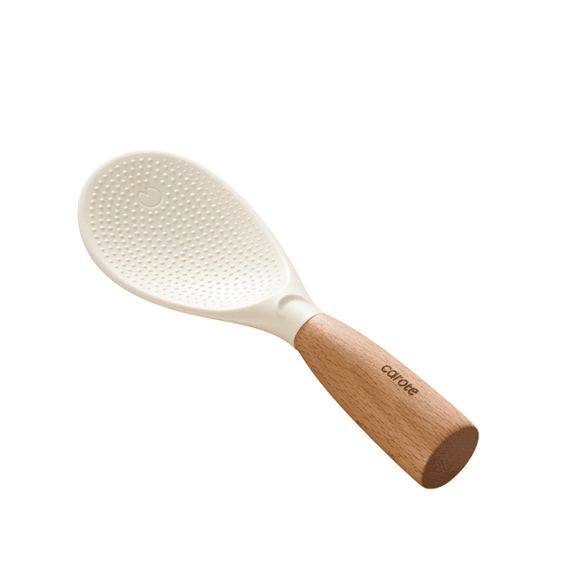 Carote Standing Silicone Rice Spoon Paddle – Heat Resistant, Anti-Scalding Rice Scooper, Versatile Serving Spoon for Rice and Potato, White