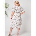 thumbnail image 2 of U.Vomade Women's Plus Size Dress Floral Button Dress, 2 of 6