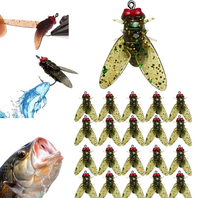WIFKLSIIPG Fly Fishing (20PCS) New Fly Hook Soft Fish Attractant Fishing Gear