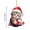 thumbnail image 3 of WIFKLSIIPG 2D Acrylic Funny Cat Christmas Tree Ornament Cat Acrylic Ornament Acrylic Double Printing Funny Christmas Pendant Christmas White Elephant Gift 2D Fun Pendant, 3 of 5