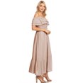thumbnail image 3 of Women's Boho Peasant Dress Off Shoulder Short Sleeve Ruffle Maxi Dresses, 3 of 5