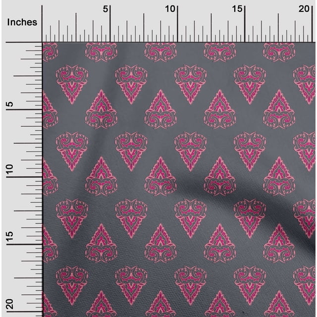 oneOone Georgette Viscose Fabric Leaves & Floral Block Decor Fabric Printed BTY 42 Inch Wide