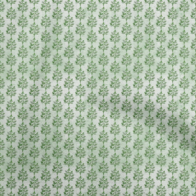 oneOone Rayon Green Fabric Asian Dabu Sewing Material Print Fabric By The Yard 56 Inch Wide