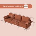 thumbnail image 4 of Costway Canapé Modulaire Moderne en Tissu 3 Places avec Prises USB et Pattes en Métal Rouge, 4 of 10