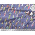 thumbnail image 3 of Soimoi Purple Poly Georgette Fabric Crowd Theme Human Figure Print Fabric by Yard 42 Inch Wide, 3 of 5