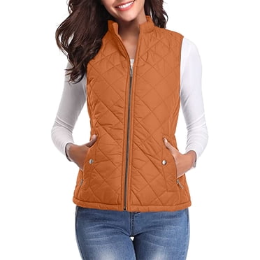 EGNMCR Puffer Vest Women, Sleeveless Parkas for Women, Fashion Women Pocket Coat Long Jacket Winter Sleeveless Down Cotton Waistcoat Women's polyester jacket
