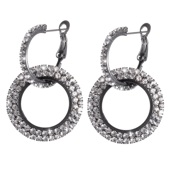 Up to 65% Off Fashion Luxury Round Diamond Earrings Rhinestone Glitter Earrings For Women, Diamond Hoop Earrings For Women Necklace Rings Earring Jewelry on Clearance