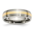 thumbnail image 1 of Incrustation d'Or 14k en Titane Gravable 6 mm, Bracelet Poli Brossé Taille 9, Bijoux Cadeaux pour Femmes, 1 of 4