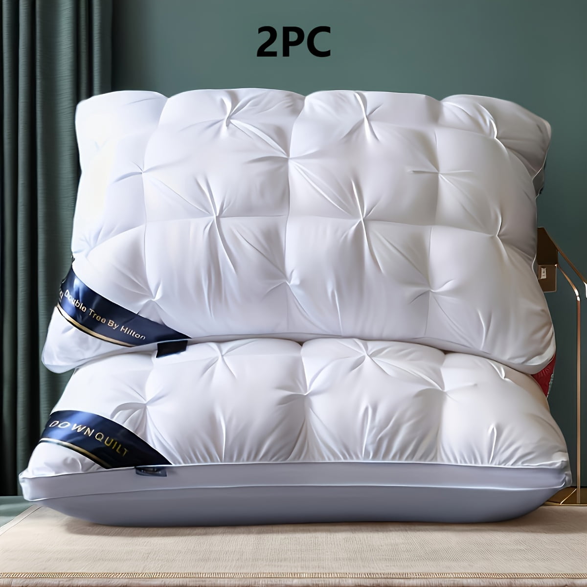 2 Luxury Hotel-Quality Pillows (19x29") - High-Density Neck Support, Hypoallergenic & Machine Washable - All-Season Comfort with Soft Texture, King Size Pillow, Pillow for Side Sleepers