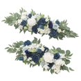 thumbnail image 4 of 2 Pieces Wedding Arch Flowers Hanging Wreath Flowers Backdrop Garland Artificial Blue, 4 of 6
