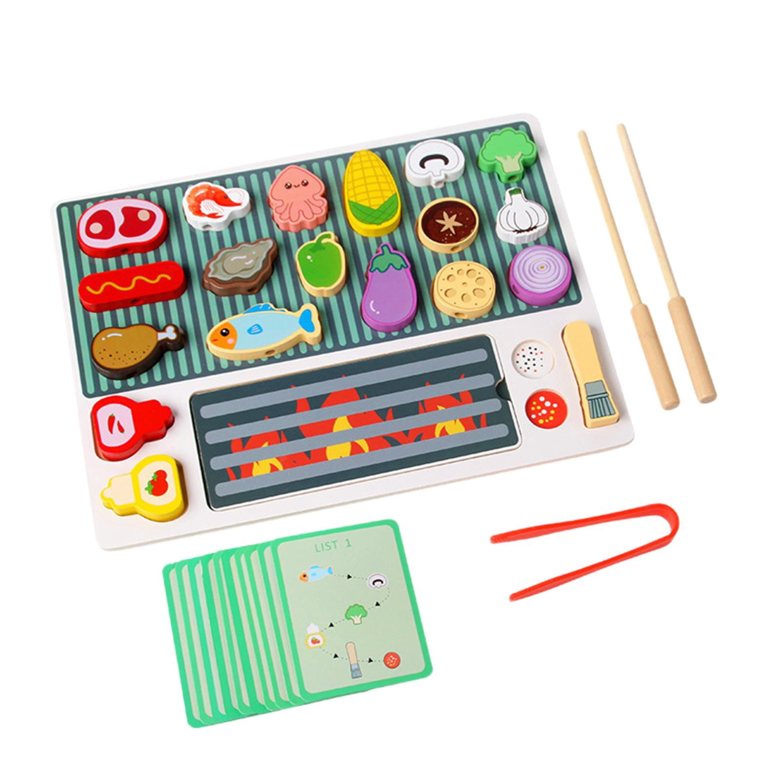 Bunblic Kids BBQ Grill Toy Barbecue Toy Role Play Toys Fun Play Kitchen Accessories Pretend Play for Age 3 4 5 6 Years Old Kids Gifts