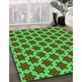 thumbnail image 3 of Ahgly Tapis d'Intérieur Lavable en Machine Carré Transitionnel Vert Néon, 8 Pieds Carré, 3 of 7