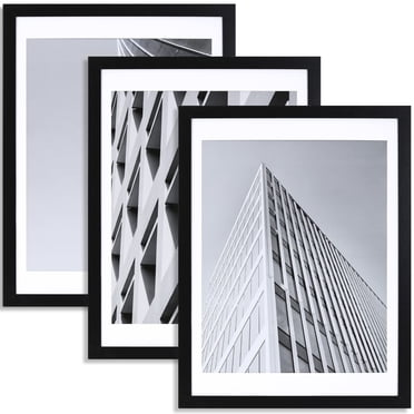 ELSKER&HOME Cadre pour Affiche 18x24 Noir, Lot de 3, Affiche des Photos 16x20 avec Passe-Partout Ou des Photos 18x24 Sans Passe-Partout
