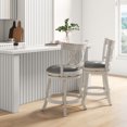 thumbnail image 4 of Costway 25.5" Hand-Antiqued Bar Stool Set of 2 Swivel Counter Height 20" Wider Seat, 4 of 8