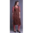 thumbnail image 3 of Bimba Kurti Longue Droite pour Femmes Imprimée Indienne en Rayonne Slub Tunique à Manches 3/4, 3 of 6