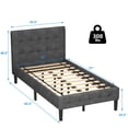 thumbnail image 2 of Costway Cadre de Lit Double Rembourré Tête de Lit Capitonnée Base de Matelas, 2 of 10