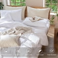 thumbnail image 4 of Bedding Duvet Cover Set Washed Cotton Linen Like Textu Breathable Durable Soft Comfy (Tannish Linen Grey Queen), 4 of 7