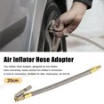 thumbnail image 2 of Unique Bargains 2pcs Stainless Steel 10cm Air Chuck Inflator Compressor Pump Extension Hose for Car Motorbike Quick Connect, 2 of 7