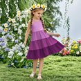 thumbnail image 2 of Tranfacy Robe d'Été pour Jeunes Filles, Robe Bohème pour Filles, Robe Mode pour Filles à Col Rond Sans Manches à Empiècements, Robe d'Été Décontractée Ludique et Confortable, 2 of 4