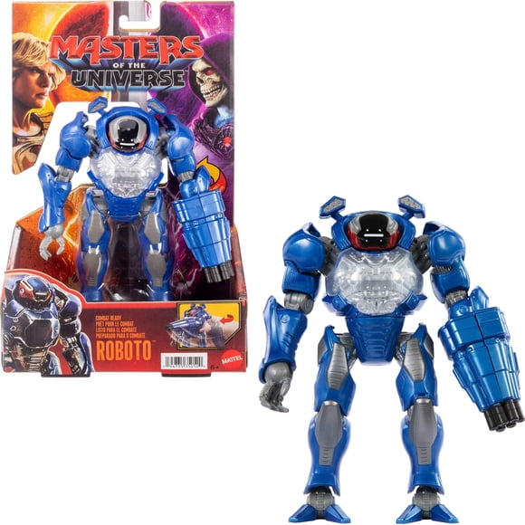 Masters of the Universe Combat Ready Roboto Figure Toy, 5.5 Inch Twist & Release Quick Draw